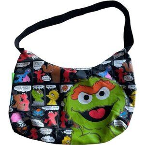 Vintage 2003 Sesame Street Oscar the Grouch Hobo Purse Bag